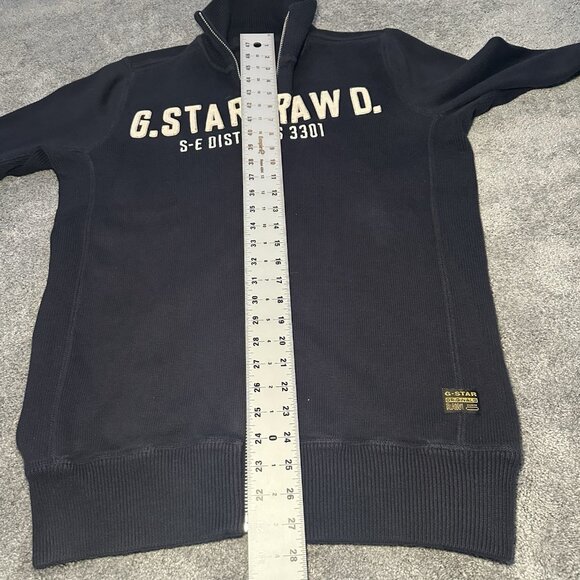 Vintage G-Star Raw Orlando Vest Knit Full Zip Sweater Mens XL Big Logo Black - Picture 9 of 10